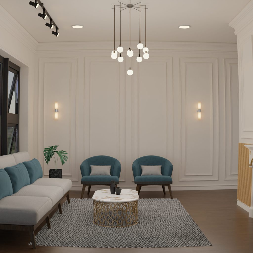 3d room interior with classic design furniture (1)